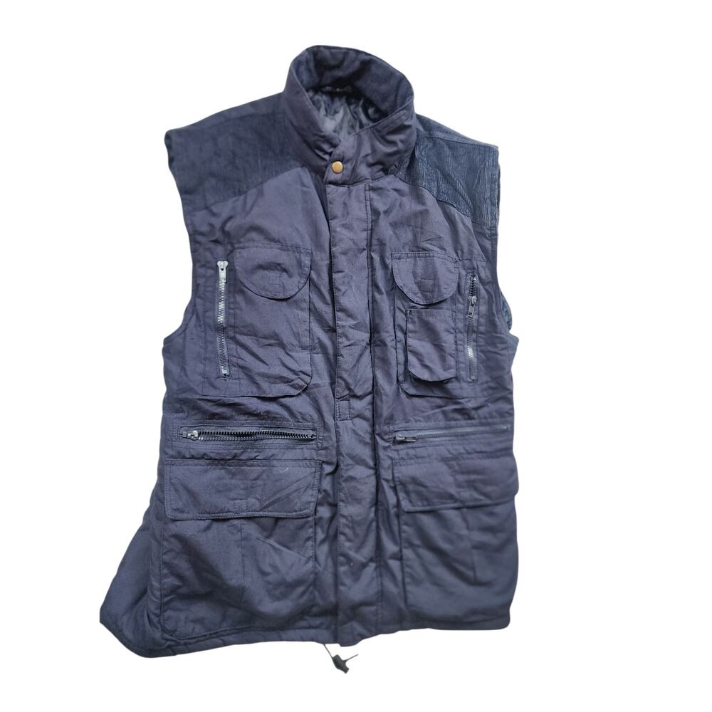 Vintage Men Small Utility Cargo Vest Multi Pocket Waistcoat Fishing Photographer
